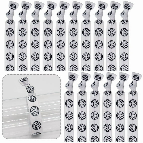 HONMEET 20pcs Volleyball Elastic Hair Ties for Women, Sports Hair Bands, Ponytail Holders, Knot Design Scrunchies, Workout and Party Favor