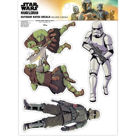 Disney Star Wars Mandalorian Decals – Set of 3 Vinyl Stickers Moff Gideon Stormtrooper Gamorreans Car Laptop Computer Kids Adults Water Bottles Waterproof