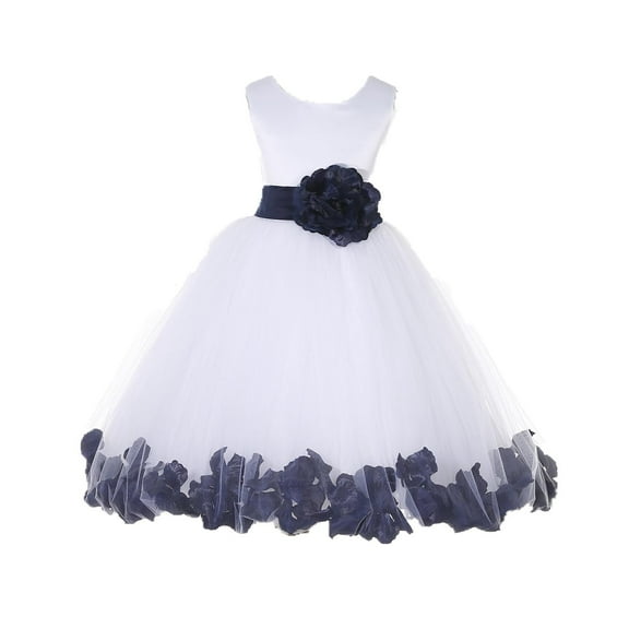 Ekidsbridal Wedding Pageant White Marine Tulle Flower Girl Dress for Toddlers Junior Bridesmaid Gown Pretty Princess 302T 6