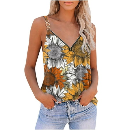 

Summer Boho Women s Tank Top V Neck Tie Dye Floral Print Sleeveless Spaghetti Sling Off Shoulder T-Shirt Halter Vest