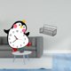thumbnail image 2 of Reloj de pared con diseño de pingüino y cesta organizadora para dormitorio, cocina, baño y sala de estar, solución de almacenamiento decorativa, 2 of 8