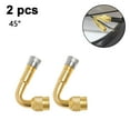 thumbnail image 1 of 2-Pack Angled Brass Car Motorcycle Scooter Bike Universal Valve Stem Extension Adapter, 1 of 8