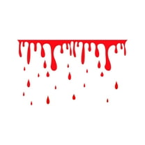 Halloween Wall Decals - Blood Dripping Vinyl Stickers - Removable Wall Decal Peel and Stick Indoor Outdoor Halloween Decorations for Home, Living Room, Office, School, Doors and Windows - Red