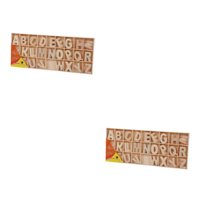 ZheElen Natural Color Wooden Letters Develop Essential Skills While Having Fun Easy To Enhances Creativity 29*12cm 2Set