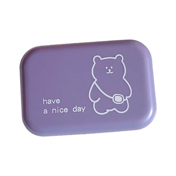 Portable Contact Lens Box with Mirror Contacts Lenses Plastic Protector Beauty Case Plastic Beauty Eyewear Presents Container Accessories Travel Purple