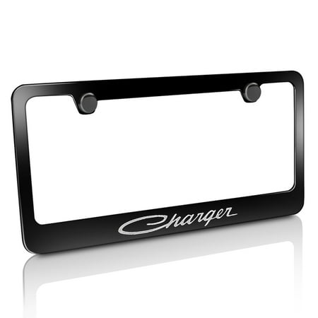 Dodge License Frame - Dodge Charger Classic Black Metal License Plate Frame