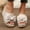 Beige, variant on Women's Bow Open Toe Wedge Heeled Mules, Plus Size Comfortable Straw Wedge Heel Shoes for Spring Summer Wear
