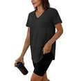 thumbnail image 6 of Besolor Workout Tops for Women V Neck Short Sleeve Shirts Summer Lightweight Loose Casual Basic Tees Athletic Running T-Shirt Top, 6 of 7