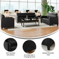 thumbnail image 4 of Flash Furniture 3 Piece Reception Set with Charging Banks and Solid Wood Legs in Black LeatherSoft, 4 of 13