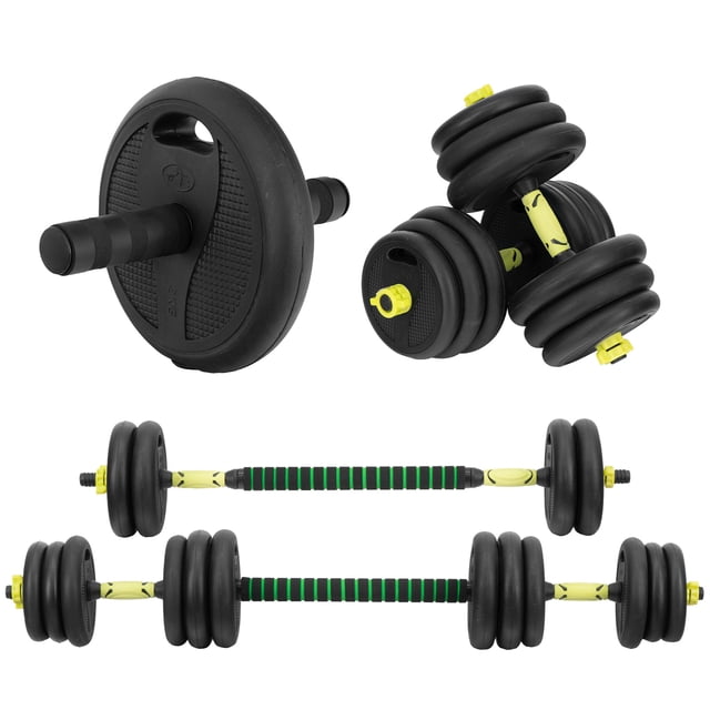 Kit de mancuernas y barra Ajustable Altera MC0518-A 20 kg 12 Discos Intercambiables