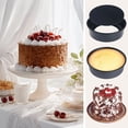 thumbnail image 5 of REGALWOVEN Baking Sheet Pan Set of 3, Cookie Sheets for Oven Cooking, Warp Resistant Round Cake Pan, Thick Sheet Pans for Baking, Roasting Black 8.7*8.7*2.6in, 5 of 6