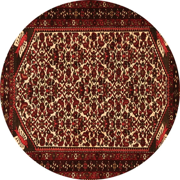 Ahgly Company Indoor Round Persian Orange Traditional Area Rugs, 4' Round