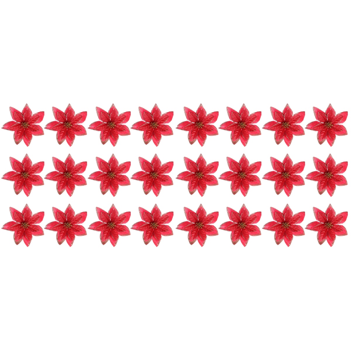 Etereauty Artificial Christmas Poinsettia Fake Poinsettia Flowers Gold