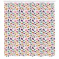 thumbnail image 3 of Floral Shower Curtain, Ornamental Botanical Flower Blossom Petals Leaves Mother Nature Girlish Pattern, Fabric Bathroom Set with Hooks, 69W X 84L Inches Extra Long, Multicolor, by Ambesonne, 3 of 3