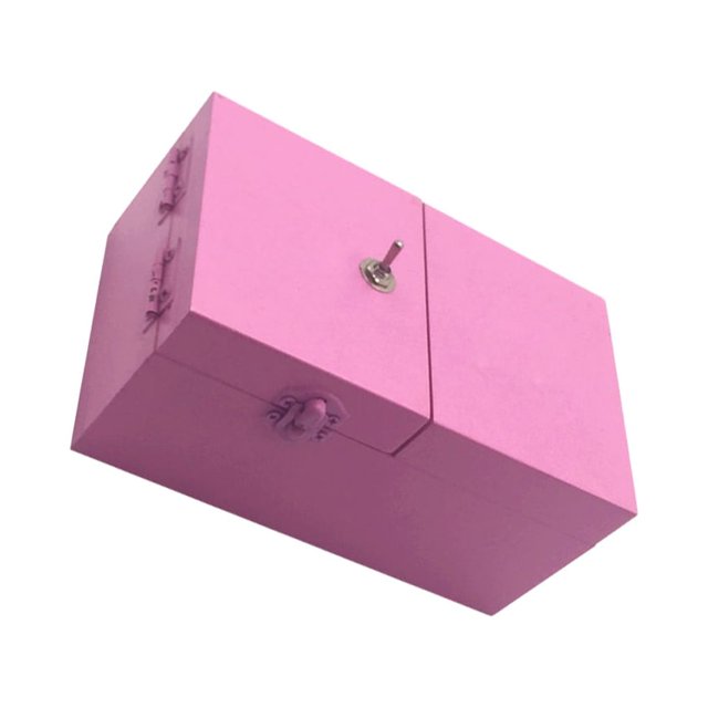 Bewildely Caja inútil de madera, regalo divertido y relajante para aliviar el estrés, caja inútil electrónica de madera Juguetes novedosos y de broma Rosa