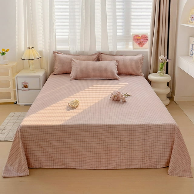 Solid Color Polyester Bed Sheet | Multicolor Washable Soft Comfort Fabric | Fits 220x230cm Mattress | Easy Care Active Dye | Durable Restful Sleeping Sheet
