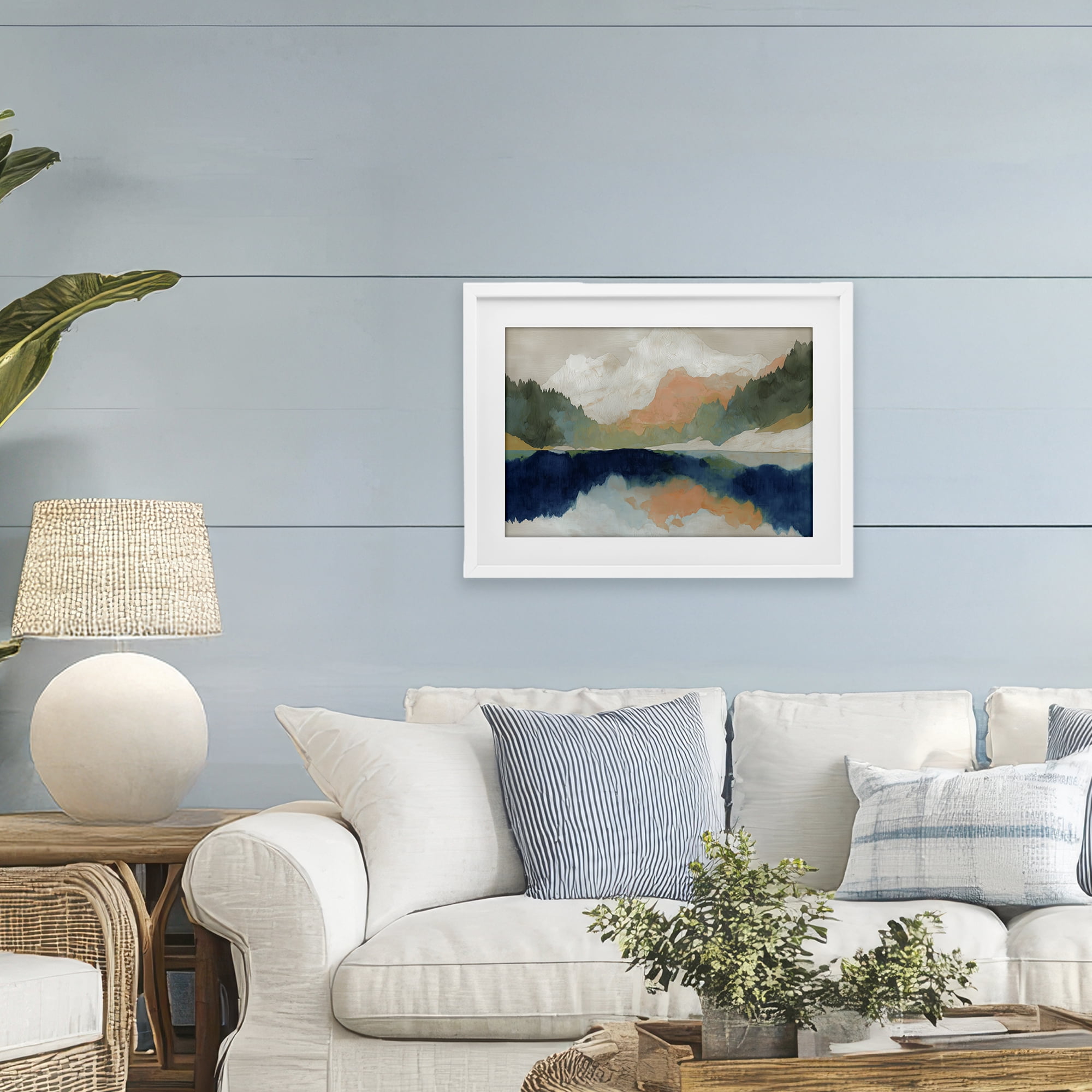 Stupell Industries Alpine Autumn Lake Reflection White Framed Print Under Glass, design by Chromatic Storm Studio