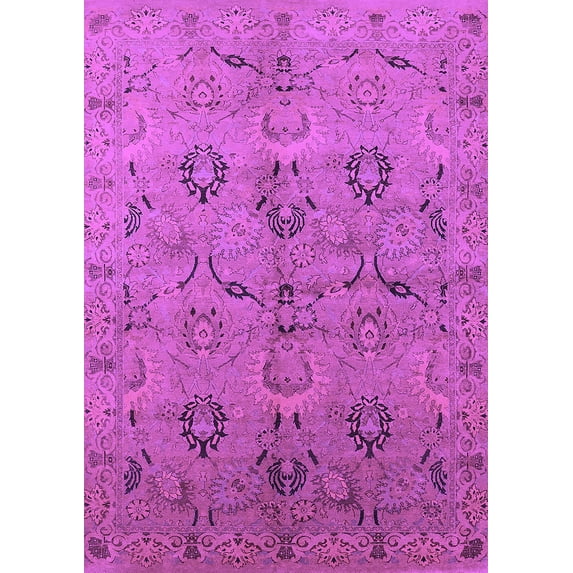 Ahgly Company Indoor Rectangle Oriental Purple Industrial Area Rugs, 6' x 9'