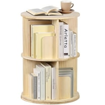 Wubio 2 Tiers Rotating Bookshelf Bookcase Rack Storage Display Shelf Freestanding