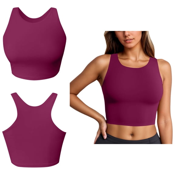 Women Bikini Top Padded Scoop Neck Sports Bra Athletic Women Swim Tops Tankini Tops Only