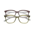 thumbnail image 5 of Rz by Rachel Zoe Womens Cateye Reading Glasses with Case, Green Crystal/Burgundy, Anais +2.50, 5 of 17