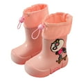 thumbnail image 4 of Povozer Toddler Kids Rain Boots Waterproof Rubber Boots for Boys and Girls(Pink,5.5-6 Years), 4 of 5