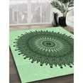 thumbnail image 3 of Ahgly Company Machine Washable Indoor Square Transitional Medium Forest Green Area Rugs, 5' Square, 3 of 7