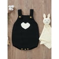 thumbnail image 2 of Infant Baby Knitting Romper Heart Print Sleeveless Romper Overall Sweater for Boys Girls, 2 of 9