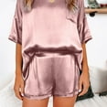 thumbnail image 2 of FRSASU Pajama Sets for Women Clearance，Women'S Two Piece Silk Solid Sleepwear Nightwea Soft Pajamas Sets Pink 8(L), 2 of 3