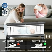 Baby Bassinet, HDJ Baby Bedside Sleeper Bassinet with Storage Basket for Infant, Bedside Crib for 0-6 Months, Dark Gray