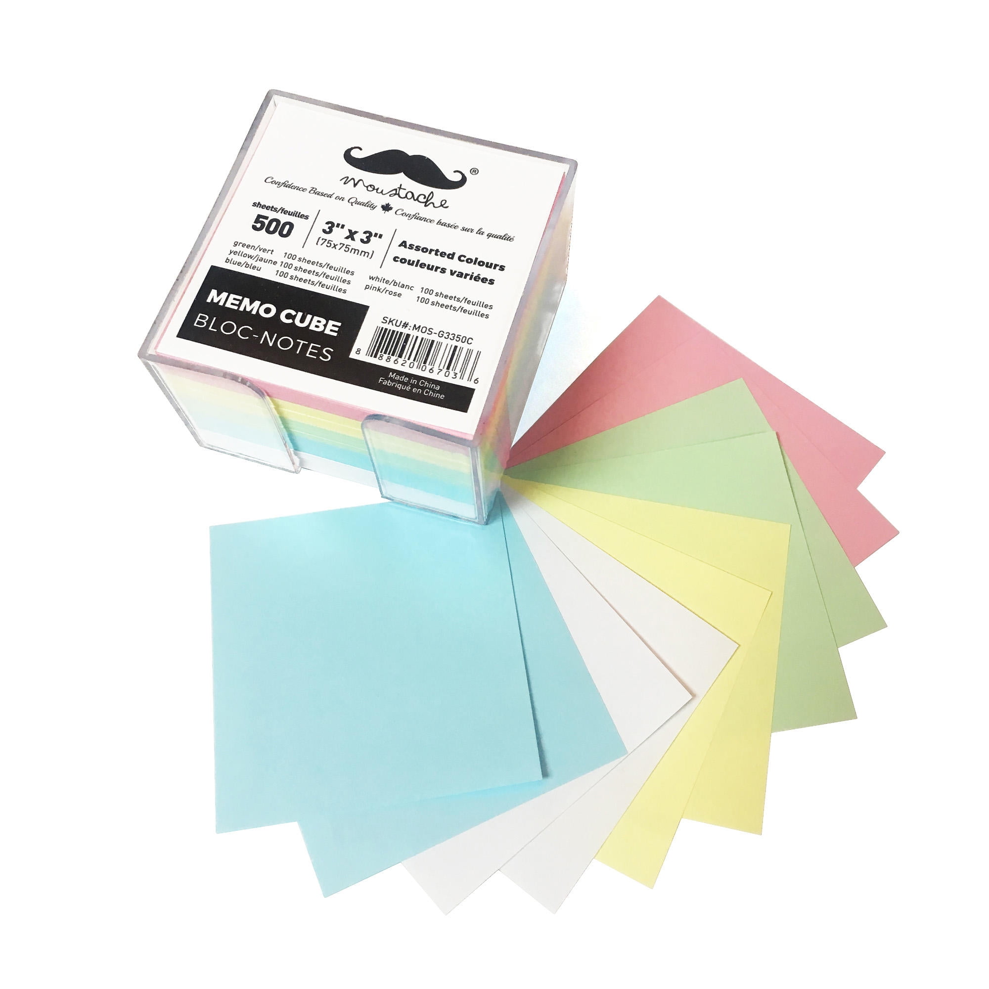 Colored Memo Paper Cube, 75 x 75 x 50mm, 5 Colors | Walmart Canada