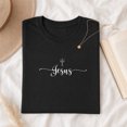 thumbnail image 3 of Jollimate Minimalist Jesus Cross Graphic Tee, Christian Script T-Shirt for Women, Religious T-Shirt Gift, 3 of 6