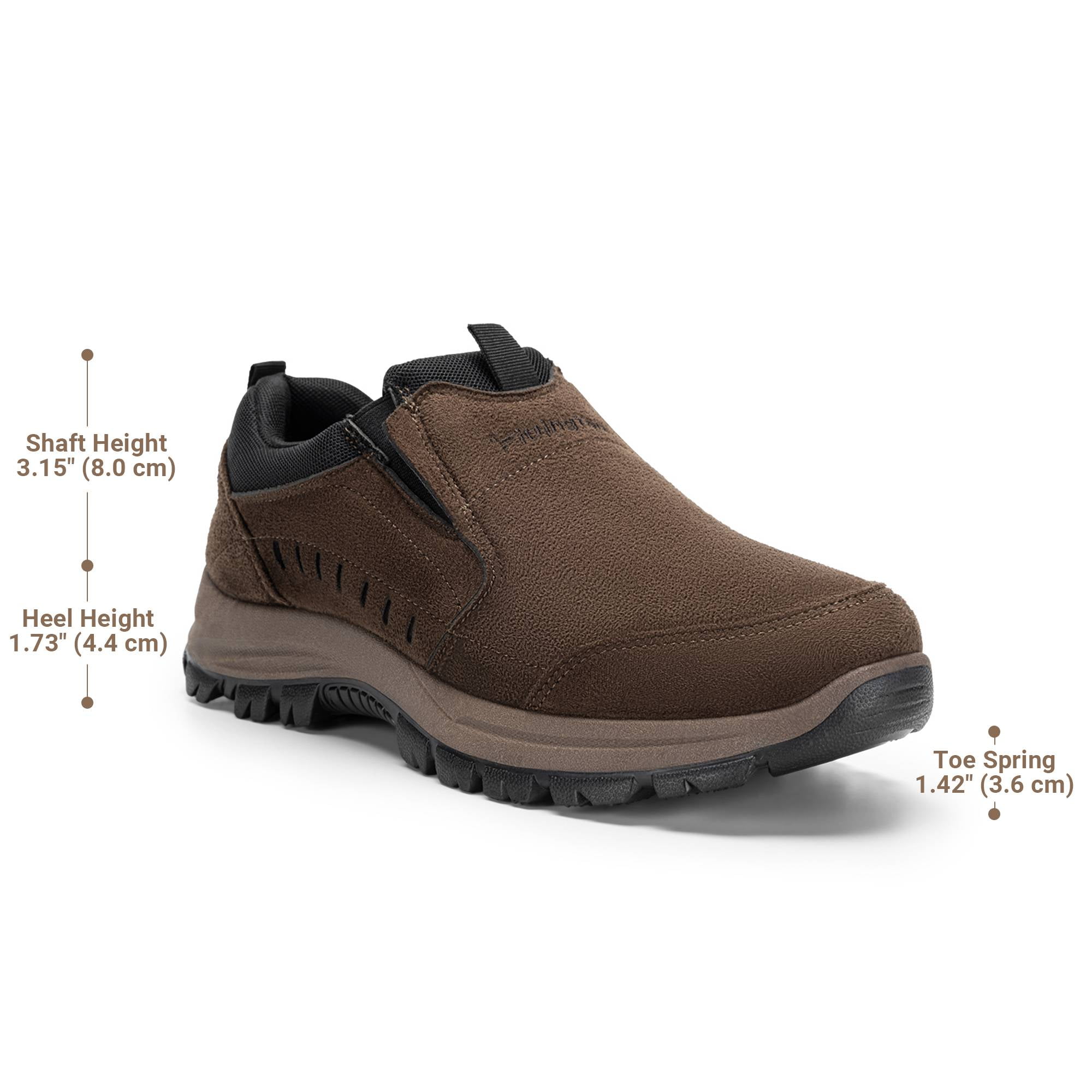 Fittington Mens Slip on Hiking Shoes Casual Outdoor Trainers Loafer, Mocha Color