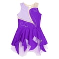 thumbnail image 3 of Zaldita Kids Girls Sleeveless Sequins Ballet Leotard Dress Color Block Figure Ice Skating Dress Dance Purple 10, 3 of 7