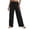 j118-Black, variant on Casual Wide Leg Pants For Women Solid Color Drawstring Waist Palazzo Pants With Pockets Ladies Lightweight Breathable Trousers,S
