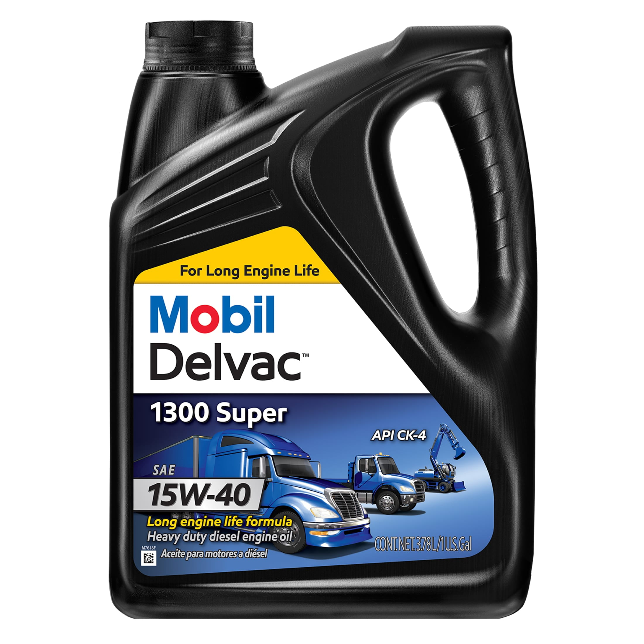 Mobil Delvac 1300 Super Heavy Duty Synthetic Blend Diesel Engine Oil 15W-40, 1 Gallon (Pack of 4)