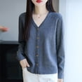 thumbnail image 5 of Kaondbfi Cardigan for Women, V Neck Long Sleeved Cardigan Loose Fitting Sweater Knitwear Womens Winter Coat, 5 of 5