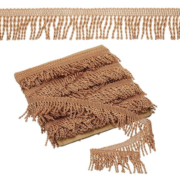 Coffee Brown Fringe Trim, 11 Yards x 55mm Fringe Trim Curtain Tassel Fringe Trim Fabric Trims Sewing for Curtain Sofa Clothes DIY Decoration