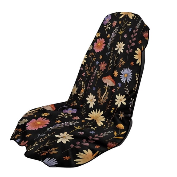 Xixirimido Sweat Towel Car Seat Cover for Gym Workout Athletic Running Towel for Outdoor Sports Universal Auto Front Seat Protector for Trucks, SUV, Daisy Flower Mushroom