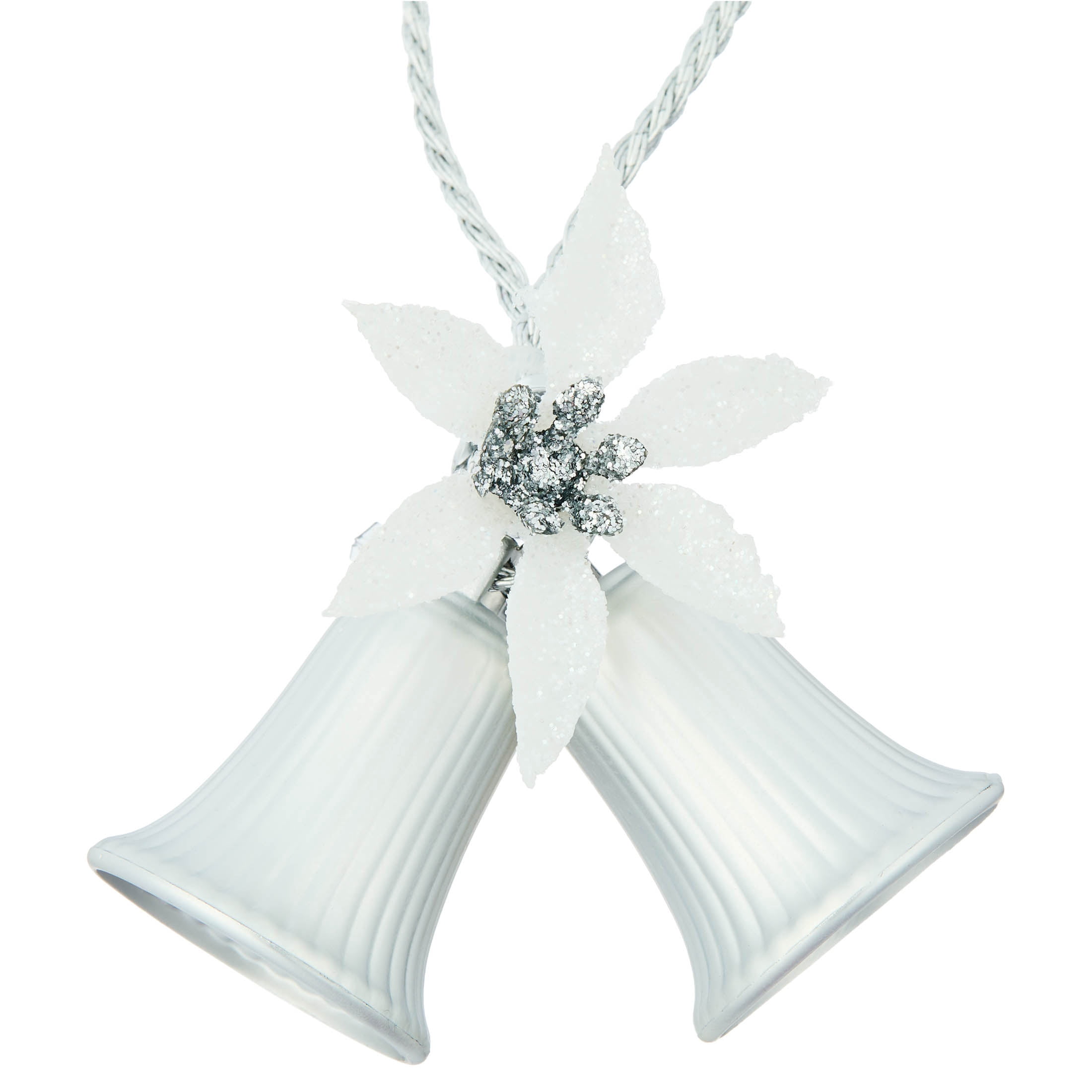 4-Count Silver Double Bell Mini Christmas Ornaments, 4", by Holiday Time