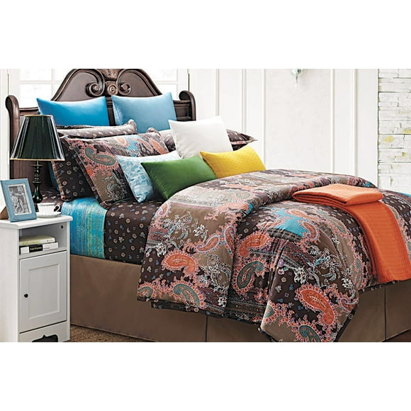 BALI BROWN DUVET COVER QUEEN (5 PCS)