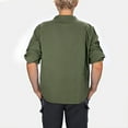 thumbnail image 5 of Gaexia Classic Solid Color Long Sleeve Polo Shirt for Men Collared Top Casual Business Comfortable Stylish Mens Golf Polo, 5 of 7