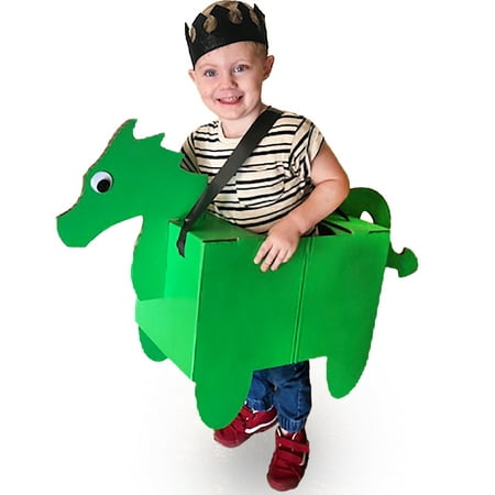 Donny The Dragon Cardboard Costume - Fun Family DIY Art Project for Boys | Kids Pretend Play Toy - Kid Size Ages 3 and