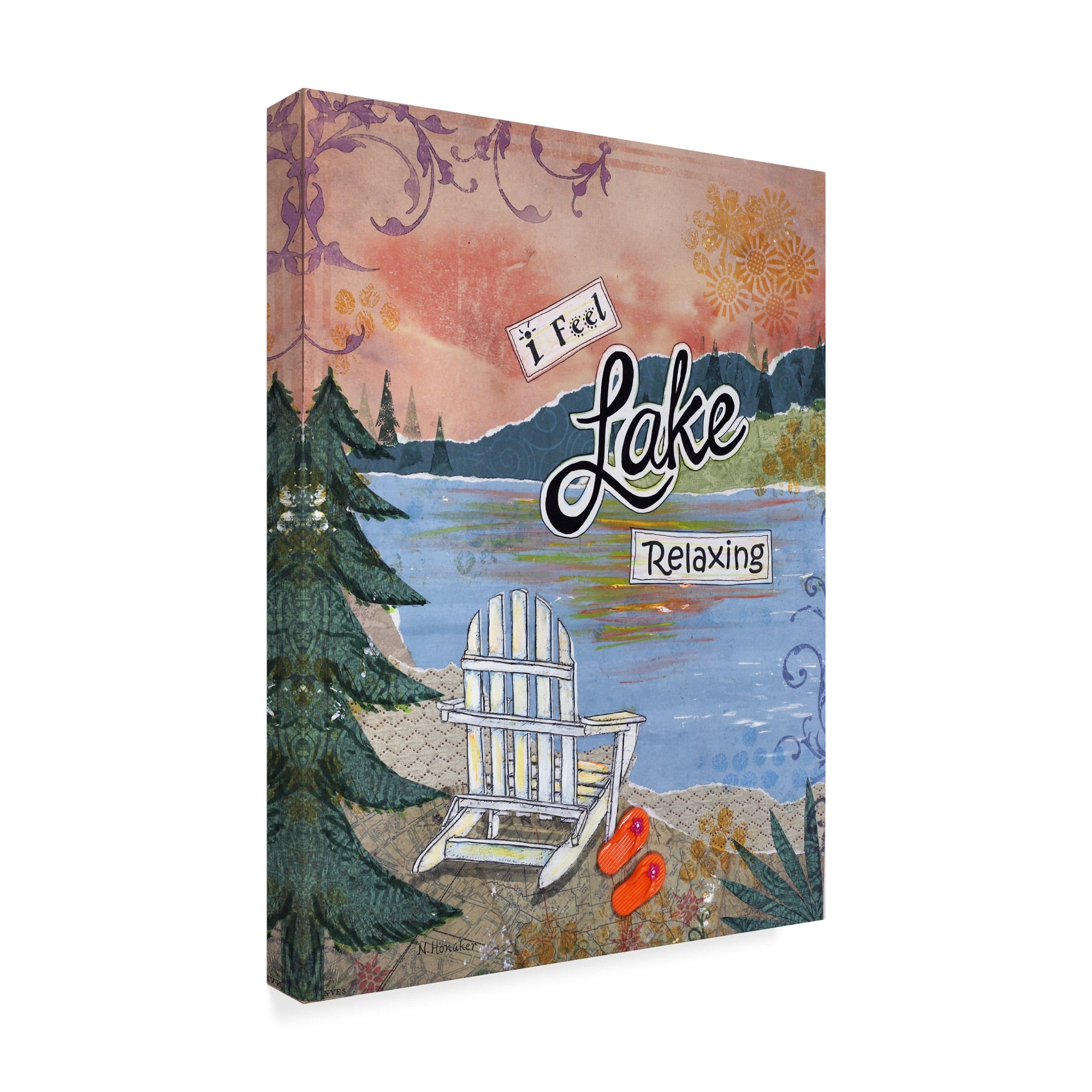 Trademark Fine Art 'Lake Relaxing' Canvas Art by Let Your Art Soar