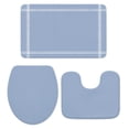 thumbnail image 3 of 3 Piece Bathroom Rug Set, Light Blue Non Slip Bath Mat with Contour Toilet Mat and Lid Cover, Solid Color Absorbent Soft Shower Mats for Bathroom, 3 of 9