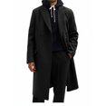 thumbnail image 3 of GrmtClth Men's Double Breasted Overcoat Notched Lapel Long Sleeve Mid‑Long Warm Winter Casual Business Trench Coat with Pockets, 3 of 9