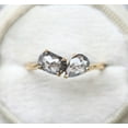 thumbnail image 3 of SOLITAIRE JEWELS 1.60Tcw - Cushion And Pear Salt Pepper Diamond Two Stone Engagement Ring 18K Gold, 3 of 5