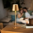 thumbnail image 3 of Home Accents 14.8 inch LED Cordless Metal Table Lamp, Rechargeable 3 Color Stepless Dimming, Gold, 3 of 5