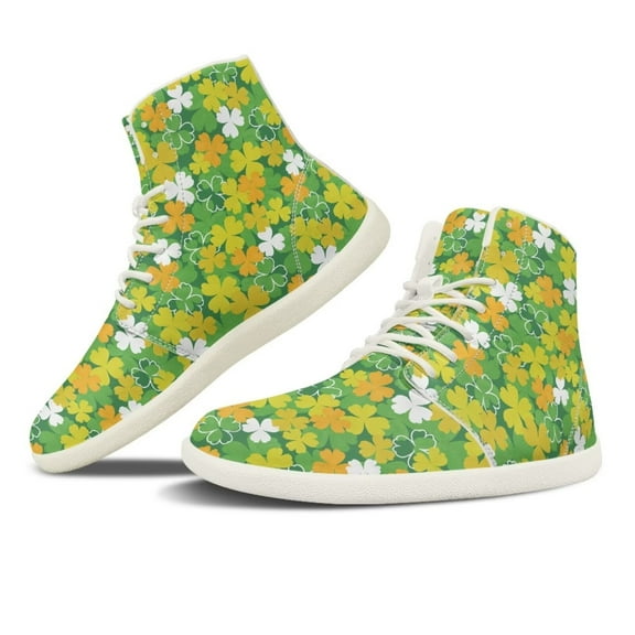 Psesaysky High-top Barefoot Shoes Lace-Up Casual Shoes for Women Girls Minimalist Zero Drop Shoes Size 6-13.5