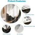 thumbnail image 5 of White Black Abstract Marble Stone Fabric Shower Curtain Ink Painting Gold Sand Waterproof Cloth Shower Curtains for Bathroom Modern Watercolor Decoration with Hooks 72x72 inches, 5 of 8